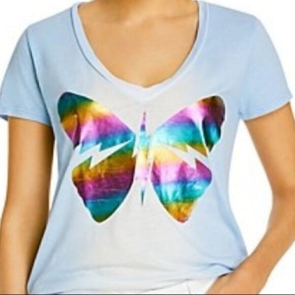 NWT Lauren Moshi + Aqua Ombré Butterfly Tee - Picture 3 of 7